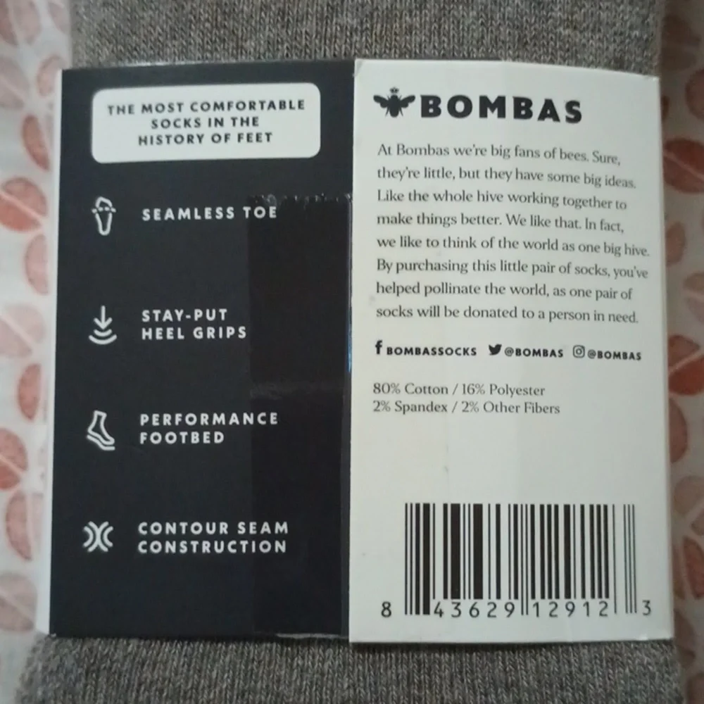 Bombas 4 Pack Women's Large No-Show  Cushioned Socks